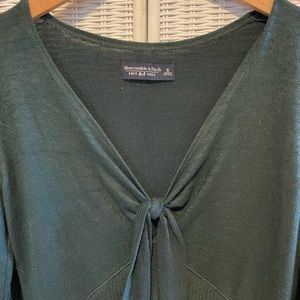 Green Abercrombie Tie Front Top